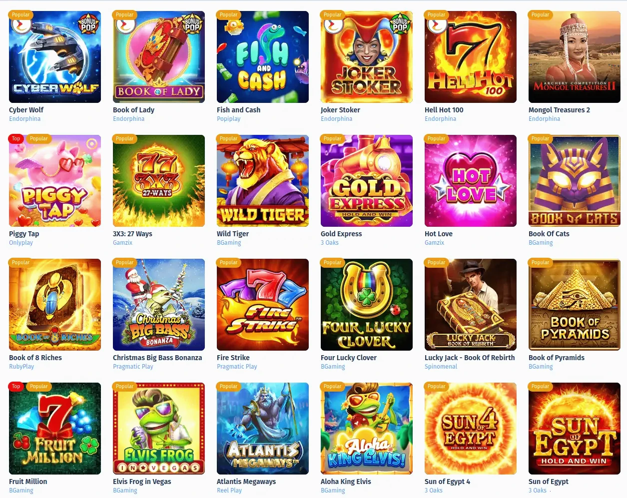 Interface de jeu Lucky8 casino en ligne